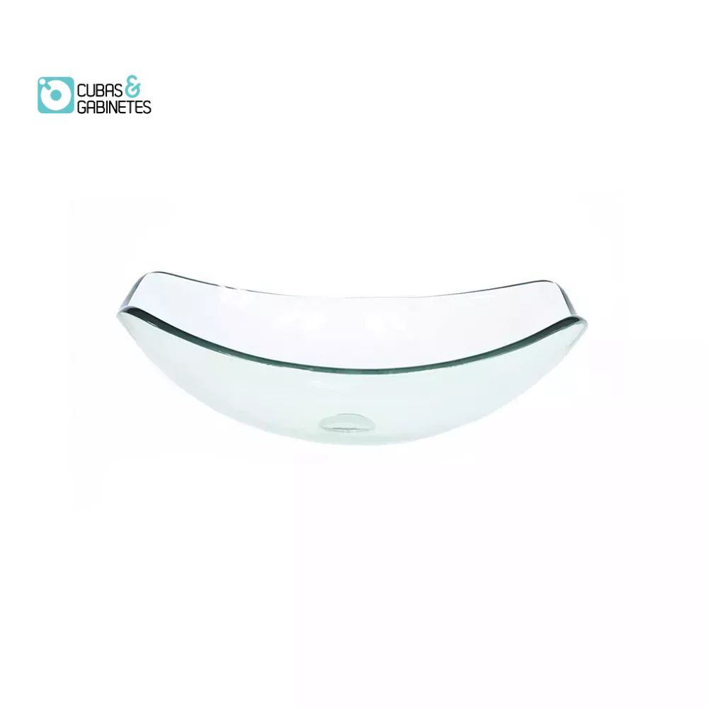 CUBA DE VIDRO OVAL CHANFRADA 46CM JATEADA