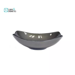 CUBA DE VIDRO OVAL CHANFRADA 46CM GRAFITE