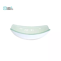 CUBA DE VIDRO OVAL CHANFRADA 46CM BRANCA