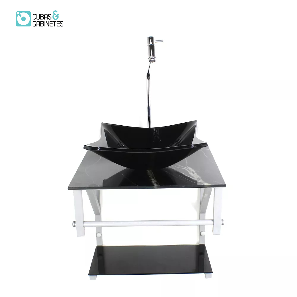 GABINETE DE VIDRO 40CM CUBA QUADRADA AC SLIM CORES VARIADAS