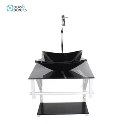 GABINETE DE VIDRO 40CM CUBA QUADRADA AC SLIM CORES VARIADAS