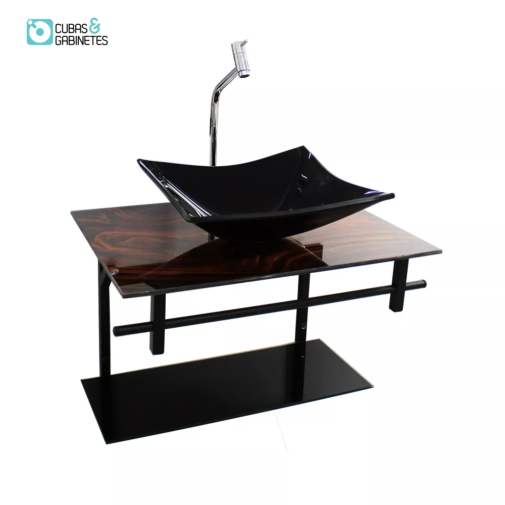 GABINETE DE VIDRO PARA BANHEIRO 60CM RETANGULAR AP SLIM MADEIRA NOGUEIRA