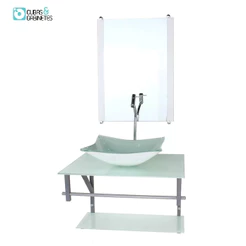 GABINETE DE VIDRO PARA BANHEIRO 60CM AC CUBA RETANGULAR BRANCO FULL
