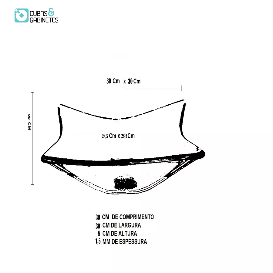KIT CUBA DE VIDRO QUADRADA 10MM COM TAMPO 50CM BRANCO FULL E SUPORTE PRETO · foto 2