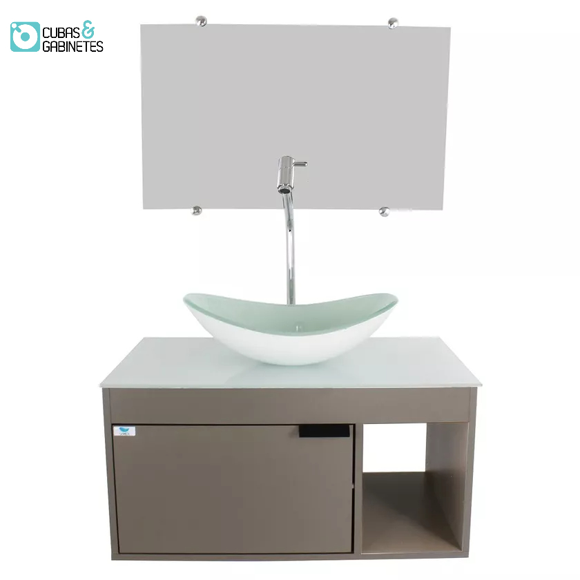 Gabinete Armário Banheiro 60cm Cuba Oval Branca