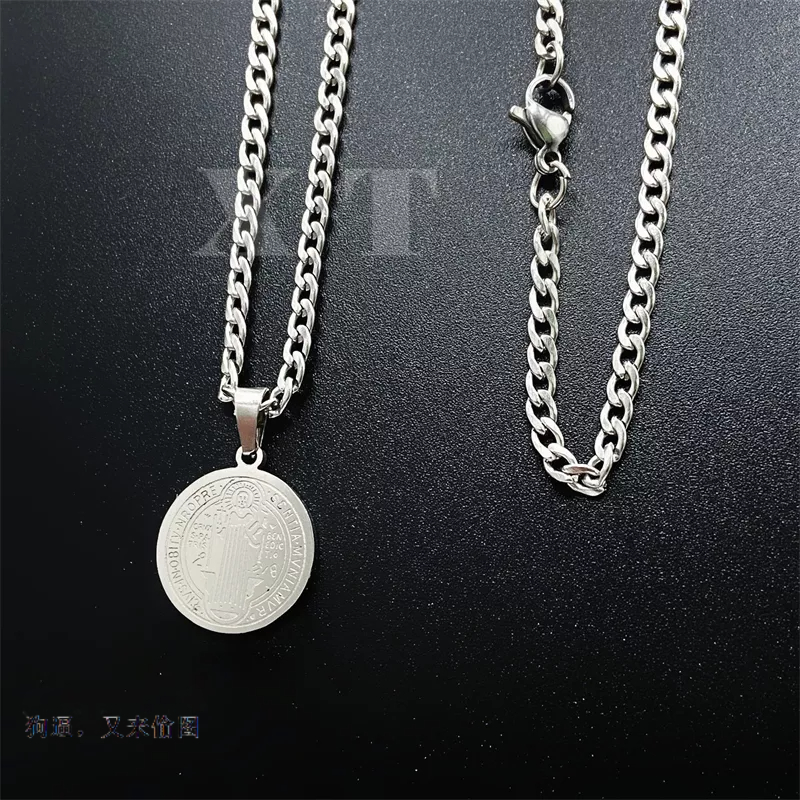 Detalhes do Corrente pulseira cordão fina Aço Inox Pingente Cruz Sao Bento 1x1