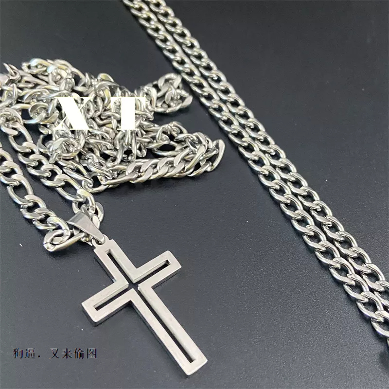 Kit Corrente e Pulseira Masculina cordão aço inox Com Pingente de cruz inoxidável316L em Oferta na Shopee