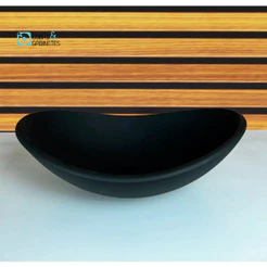 CUBA DE VIDRO OVAL 47CM PRETO FOSCO