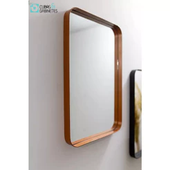 ESPELHO LUXO QUADRADO RETRÔ 60X60CM BANHEIRO SALA QUARTO HALL MOLDURA ROSE GOLD