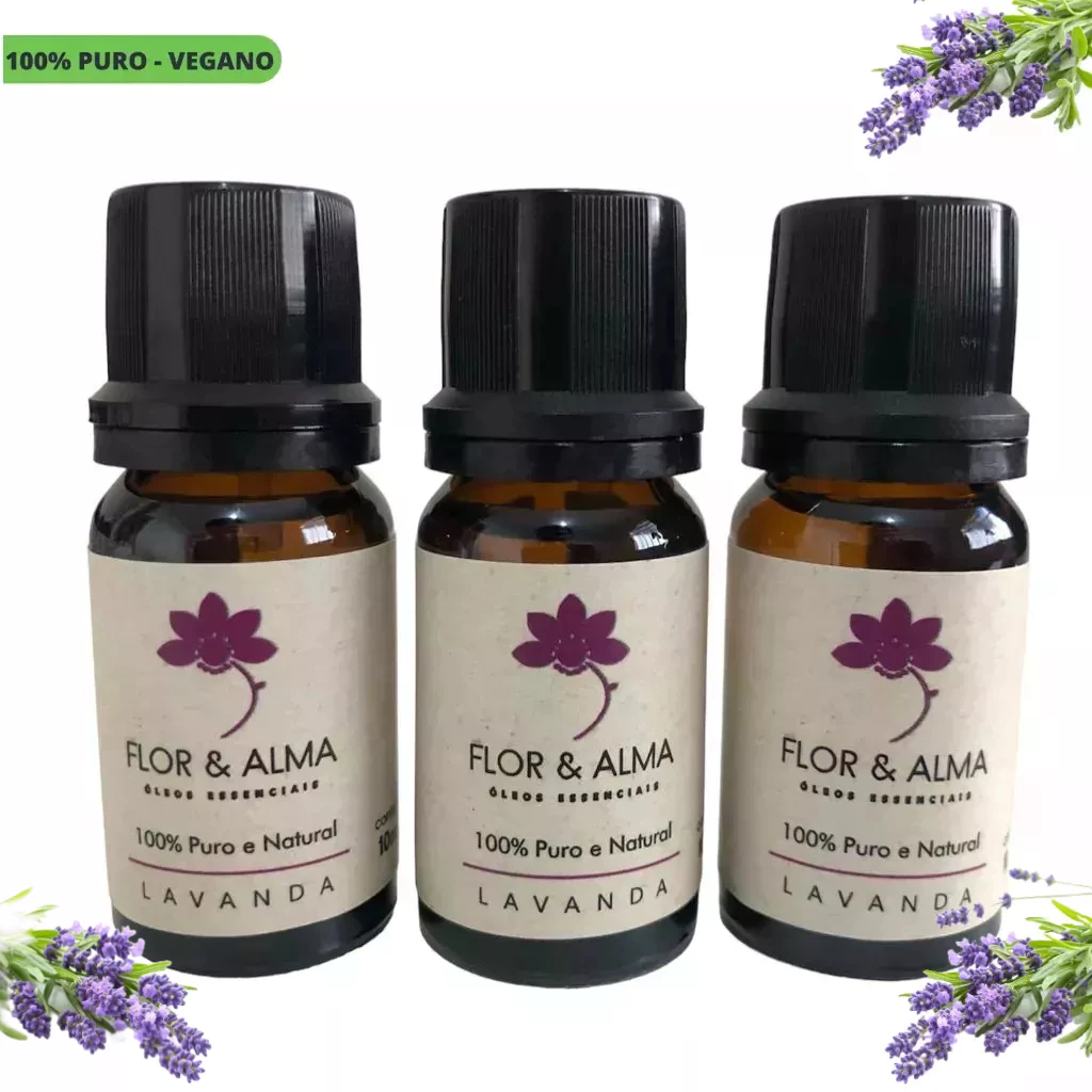 Kit com 3 óleos essenciais 10ml de Lavanda Puro e Natural — imagem 1
