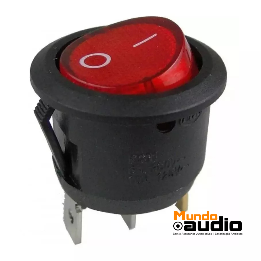 Botão Chave Tictac Liga Desliga Gangorra para cafeteiras/aspirador de po On/of Led Vermelho