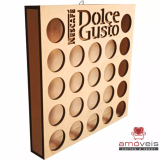 Porta cápsulas dolce gusto MDF cru 6mm para 22 cápsulas
