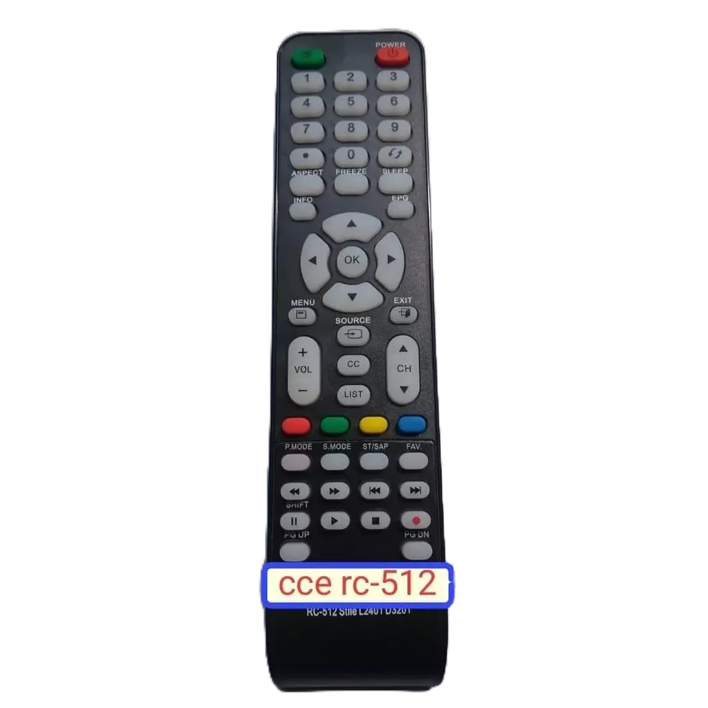 Controle Remoto 01157 para tv Cce Rc-512/stile/l2401/d3201