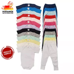 Kit bebe 4 peças - Body bebe e Calça Mijão (Rn P M e G)