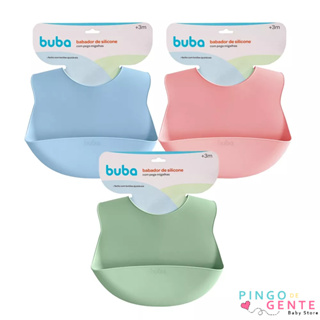 Babador Impermeável Em Silicone Com Bolso Pega Migalha Buba em Oferta na Shopee