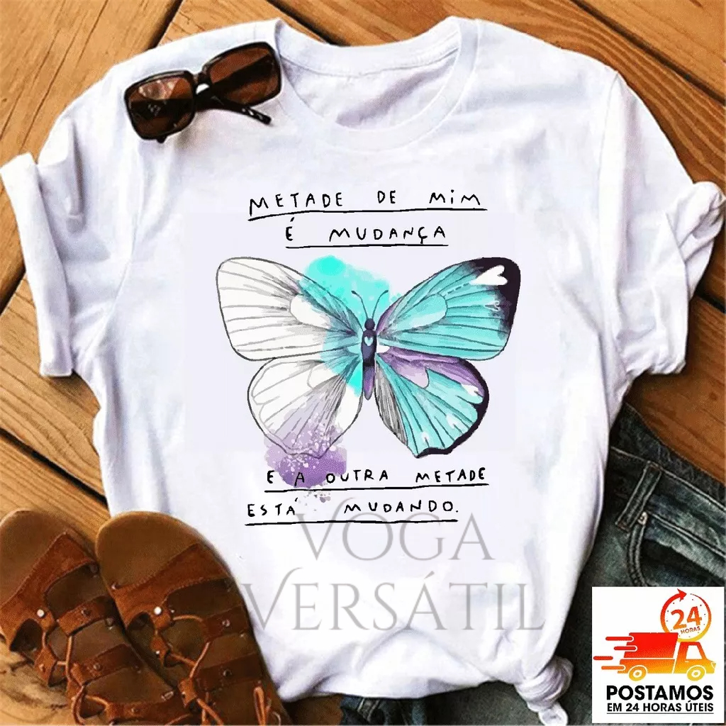 Promoção Camiseta T-shirt Feminina Branca Escolha Sua Estampa - Promoção orgulho resiliência persistência