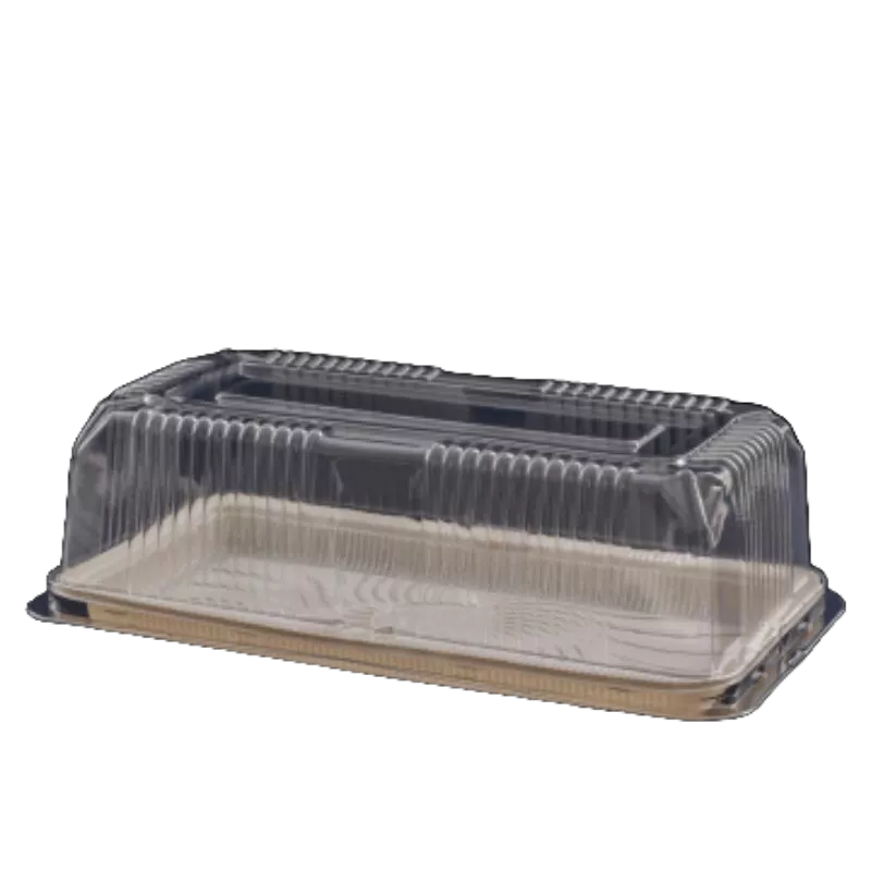 Embalagem retangular para bolo, torta, rocambole com tampa alta. S65 Sanpack 10unidades em Oferta na Shopee