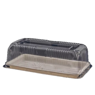 Embalagem retangular para bolo, torta, rocambole com tampa alta. S65 Sanpack 10unidades