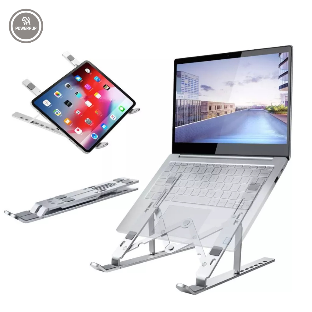 Suporte Para Notebook Ipad Tablet em Alumínio Ajustável Dobrável Ergonômico Resistente