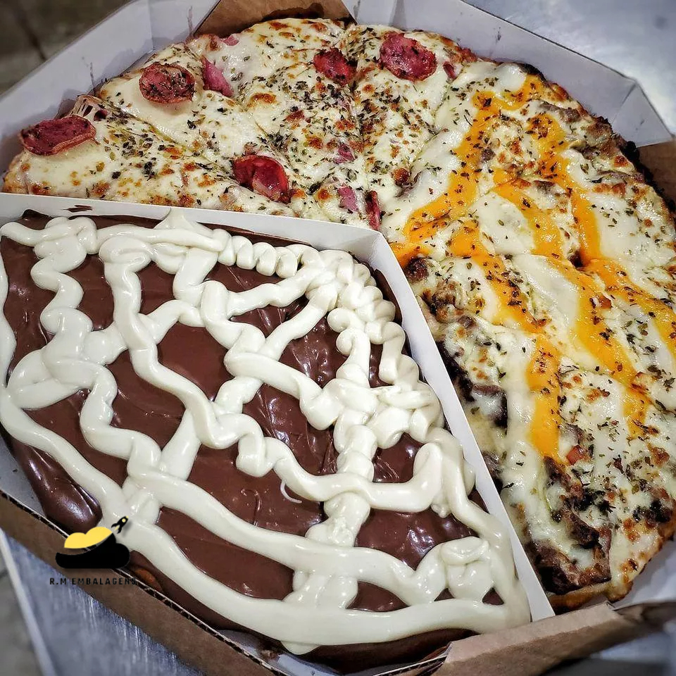 Fita de papel Separador de Sabor Pizza meia doce e meio salgada 4x38cm Colarinho em Oferta na Shopee