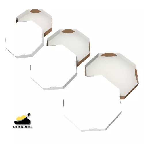 5 Caixa Oitavada 35cm embalagem para Pizza Esfihas Salgados Doces e Salgados