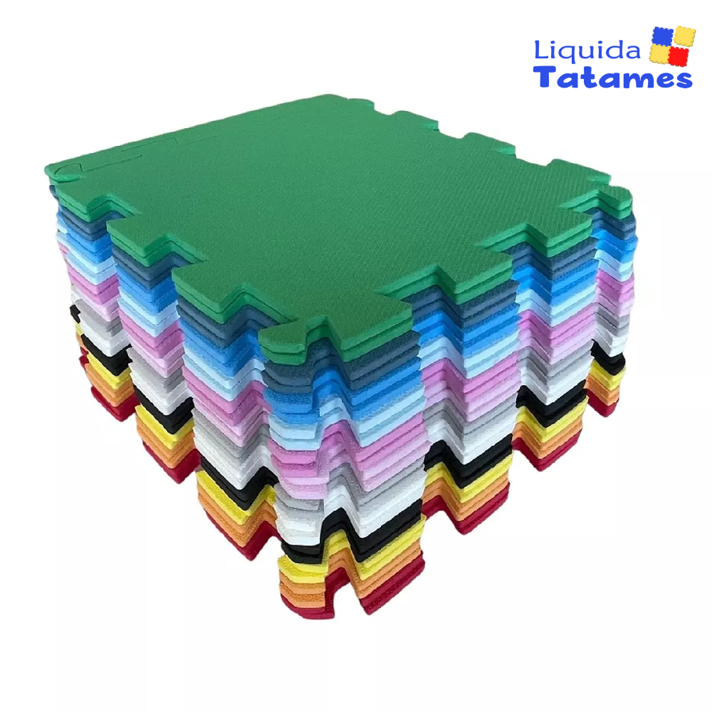 Kit 12 Tatames - EVA Colorido 50x50x1 cm.