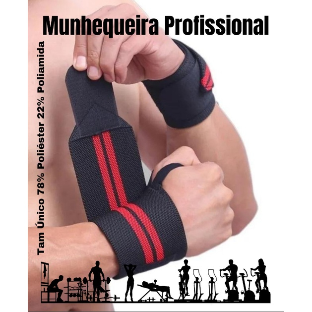 Munhequeira Ajustável (Par) Profissional - No Pain No Gain