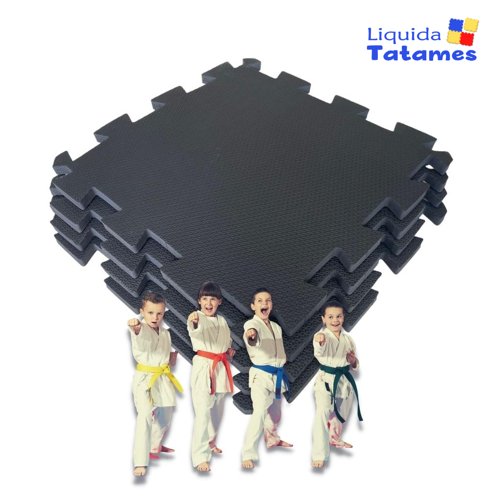 Kit 10 Tatames - EVA Preto - Econômico - 50x50x2 cm. Academia E Esportes