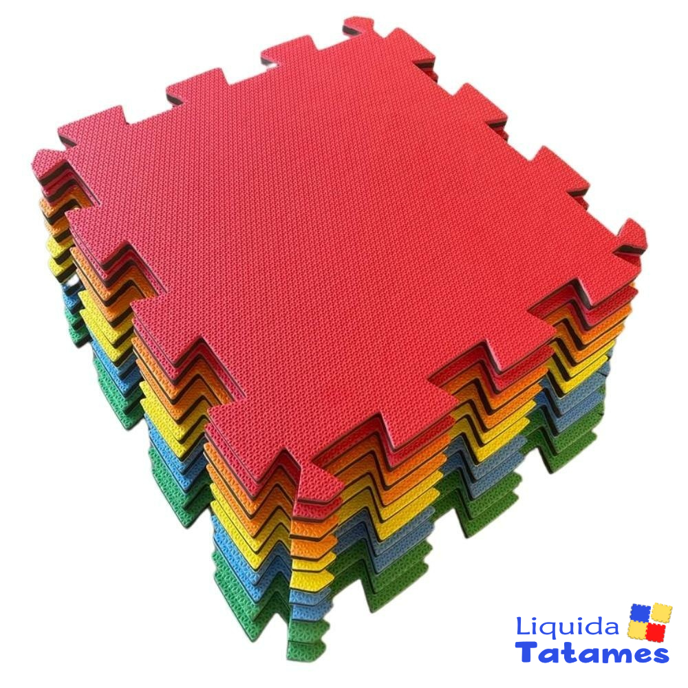 Kit 10 Tatames - EVA Colorido Econômico - 50x50x1 cm.