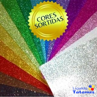Placas De EVA com Glitter 40x48 (Dubflex) - Kit com 30 folhas coloridas (sortidas).