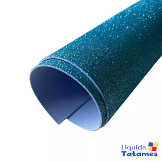 Eva com Glitter 40x48 - 10 Folhas Azul Claro