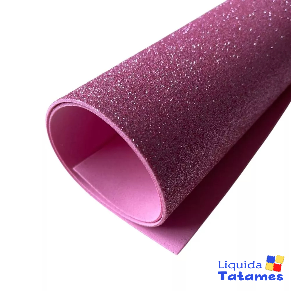 Eva com Glitter 40x48 - 10 Folhas Rosa Claro em Oferta na Shopee