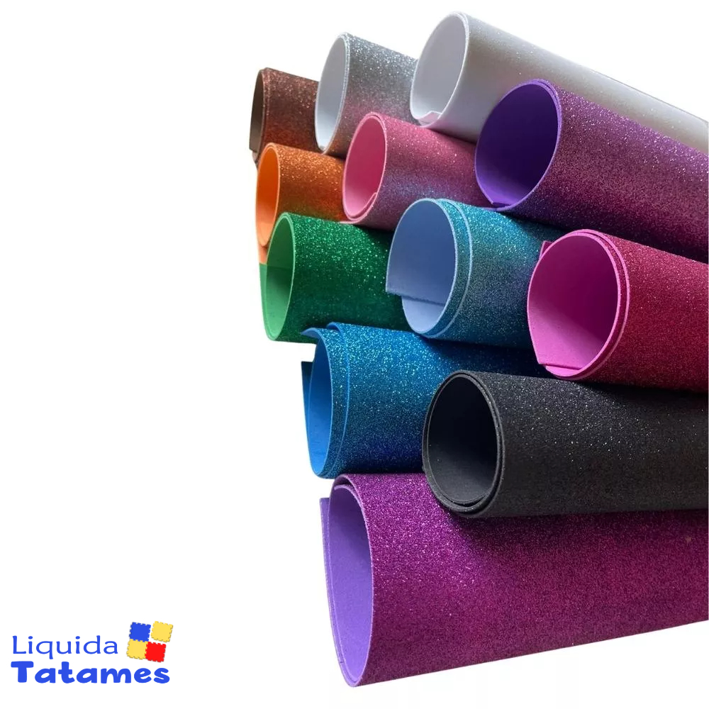 Eva com Glitter 40x48 - 10 Folhas Rosa Claro