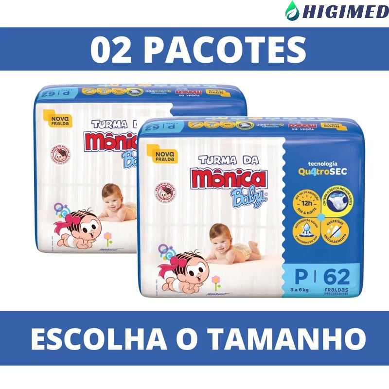 Kit com 2 Fralda Turma da Mônica Baby em Oferta na Shopee