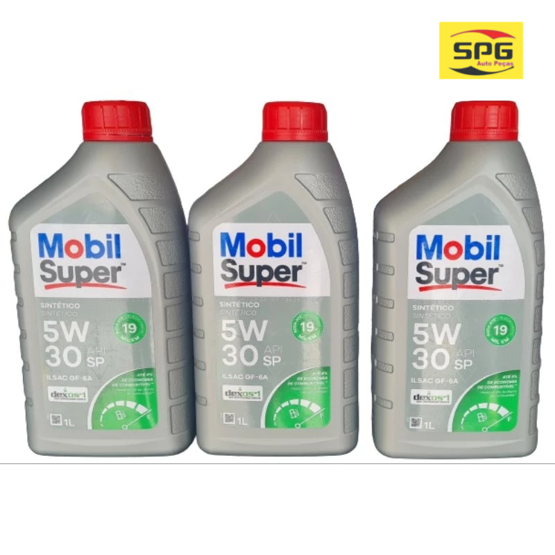 KIT 3 LITROS OLEO MOBIL 5W30 SINTETICO API SQ DEXOS1 GF-7A KIT 3L CARRO
