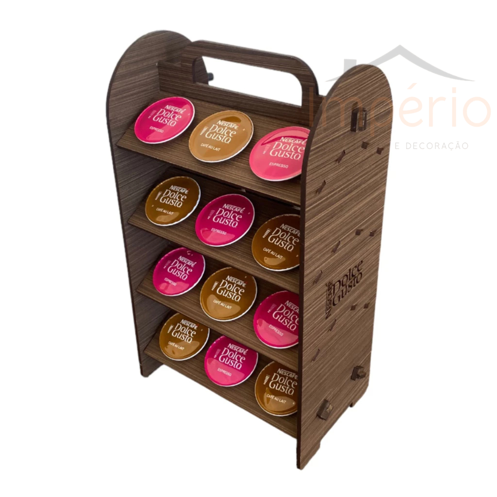 Porta Capsulas de Café Suporte Organizador Mesa Decorativo Dolce Gusto Nespresso Três Corações