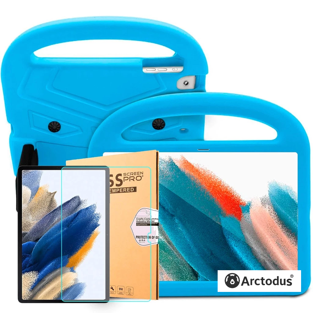 Capa Maleta Infantil Arctodus Para Tablet Samsung Galaxy Tab A8 10.5 SM- X200 / X205 + Película de Vidro