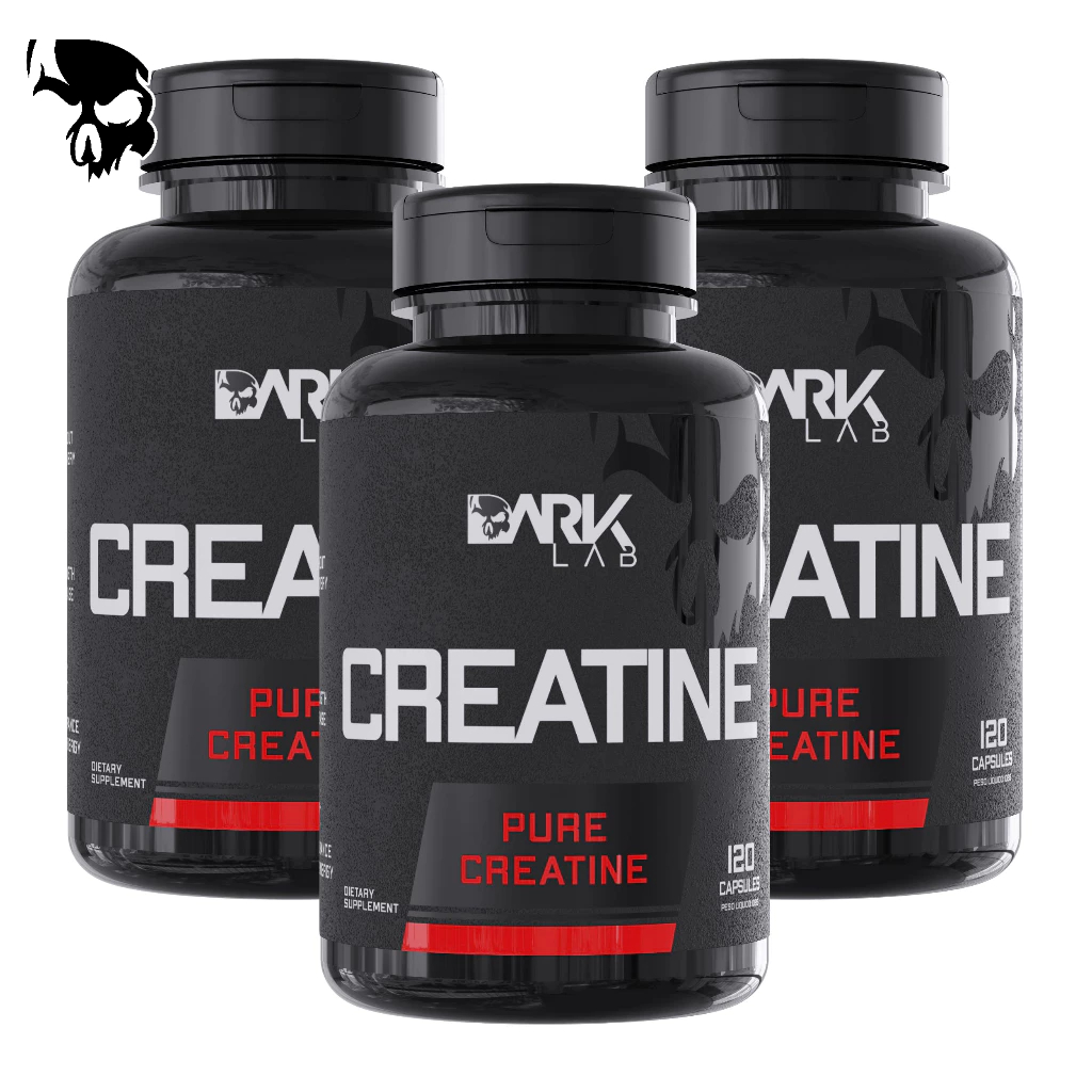 Kit 3x Creatina Monohidratada 100% Pura 120 Cápsulas - Dark Lab - Creatina Pura em Cápsula