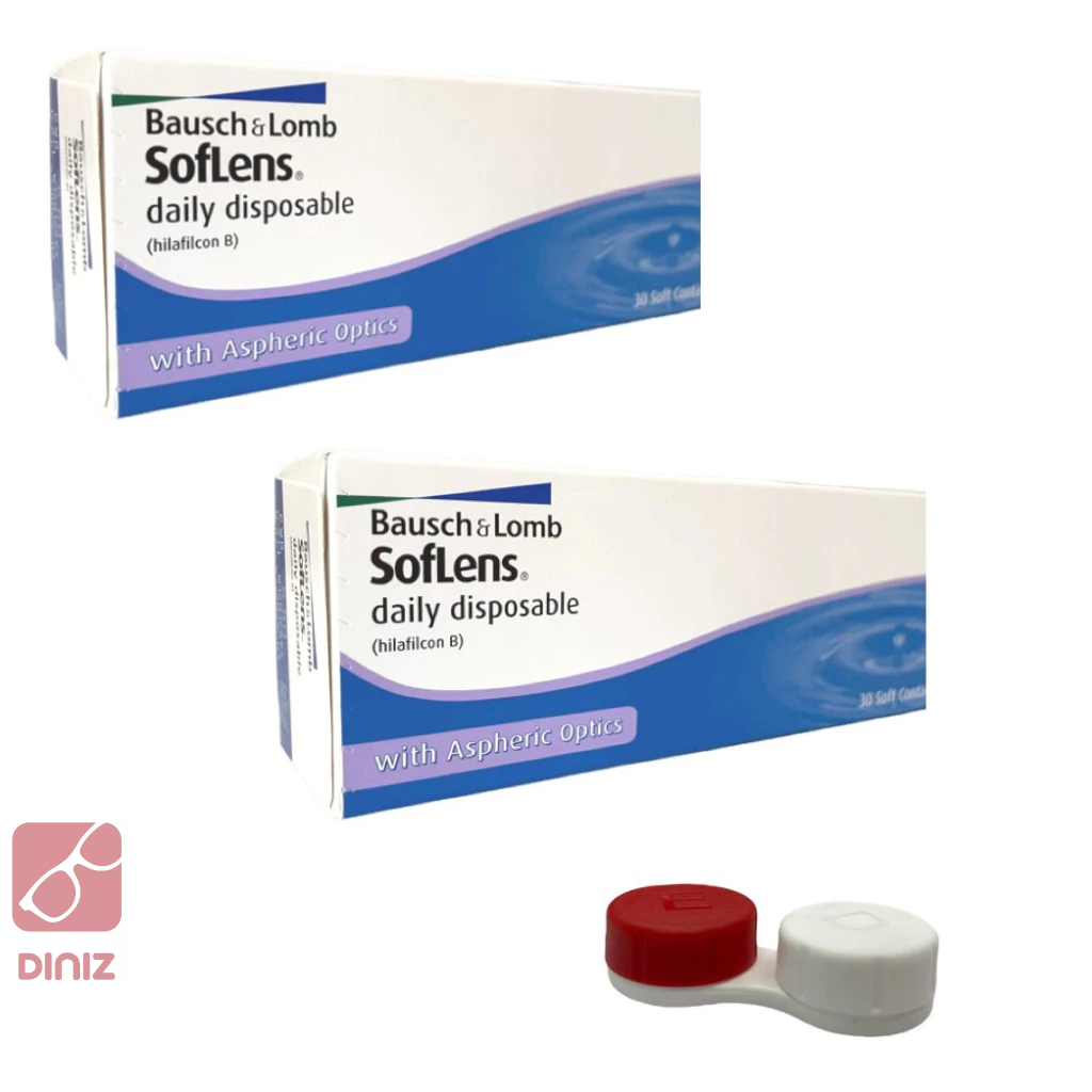2 Caixas Lente De Contato Soflens Daily Com Grau 30 unidades - BauschLomb