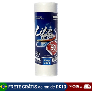 Pano multiuso 25 metros branco rolo Life Clean em Oferta na Shopee