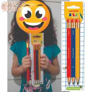 Lápis Grafite Big Blister Com  3 Lápis Leo E Leo Material Escolar em Oferta na Shopee