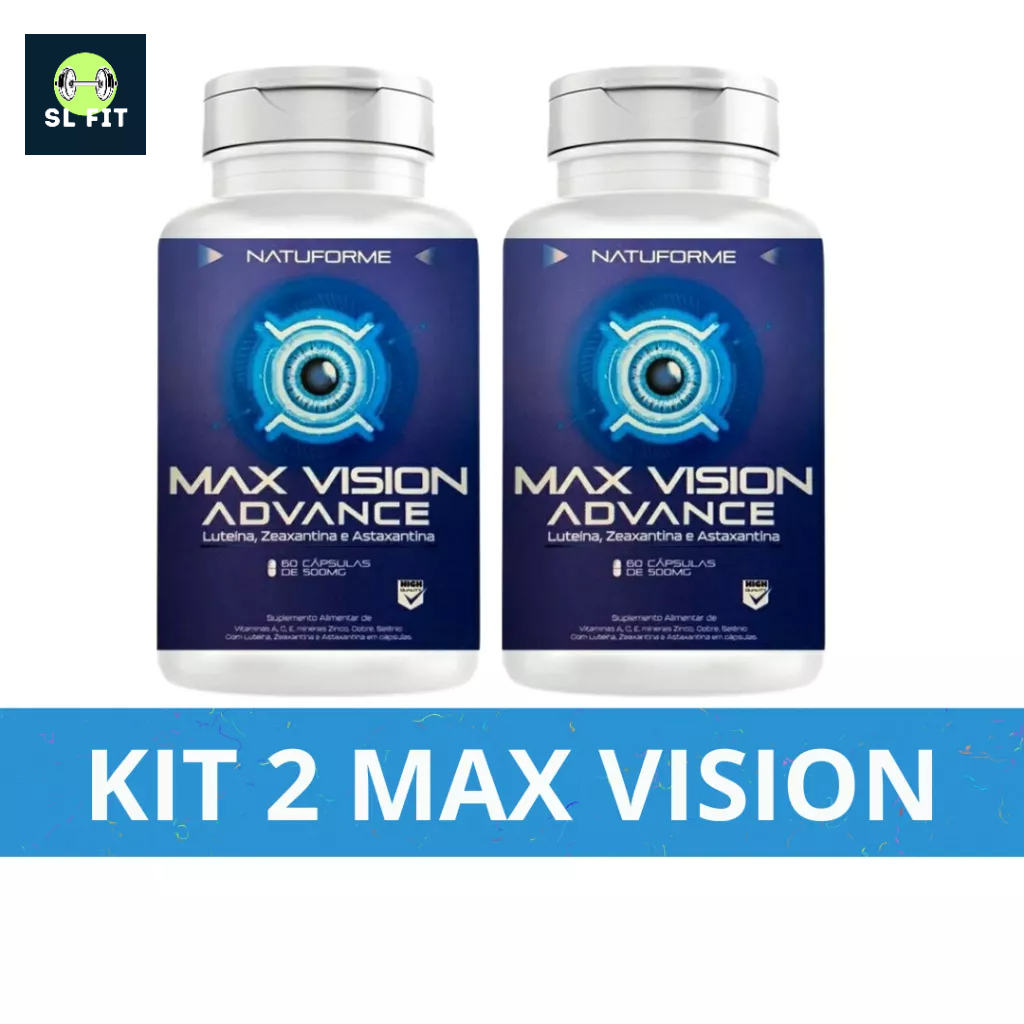 Kit 2 Luteina Astaxantina e Zeaxantina Max Vision 120 cápsulas visão olhos