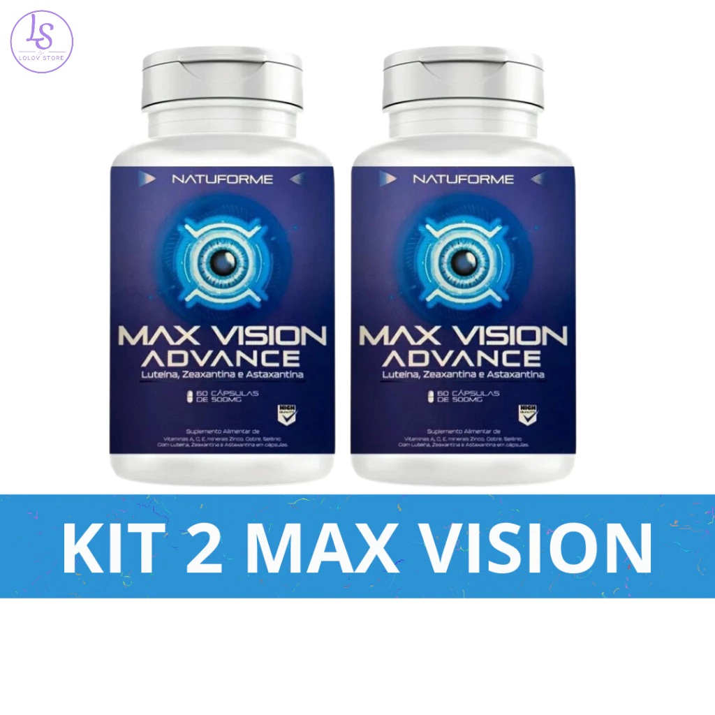 Kit 2 Luteina Zeaxantina e Astaxantina Visão Max Vision 120 cápsulas