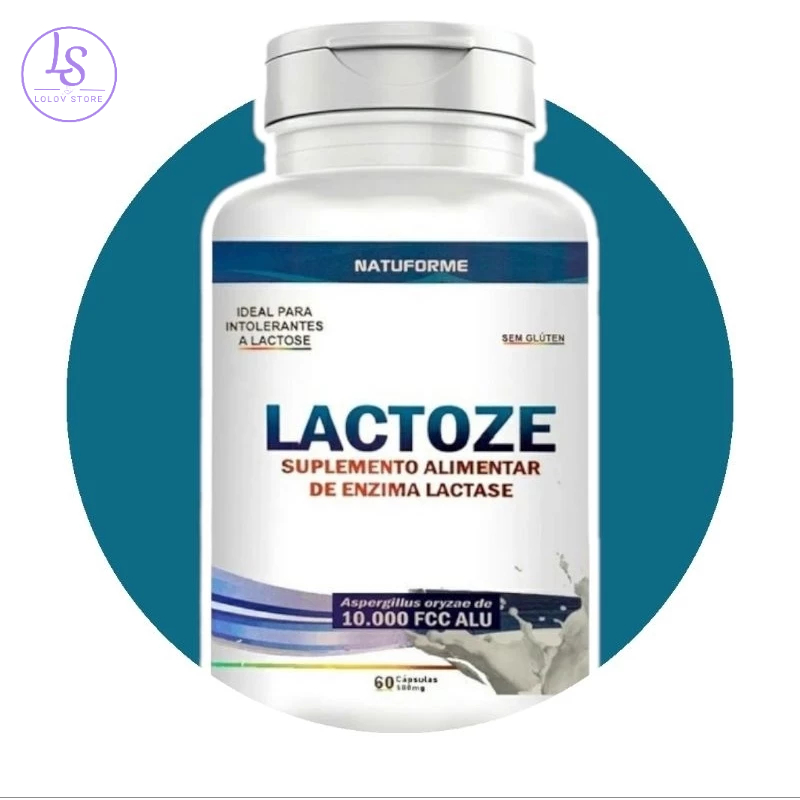 Enzima Lactase Lactose 60 capsulas - intolerância a lactose