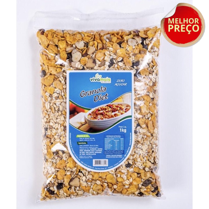 Granola Diet 1kg /Vivamais Alimentos em Oferta na Shopee