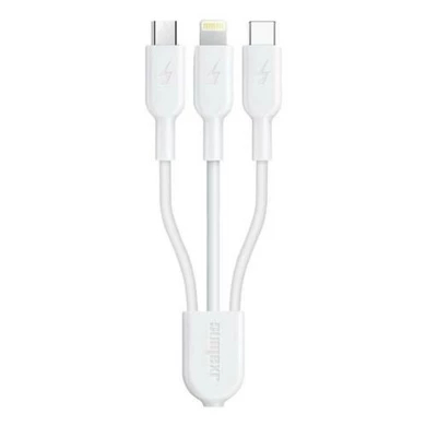 Cabo USB retrátil com as entradas Lightning/iPhone, V8/Android e Tipo-C/Android
