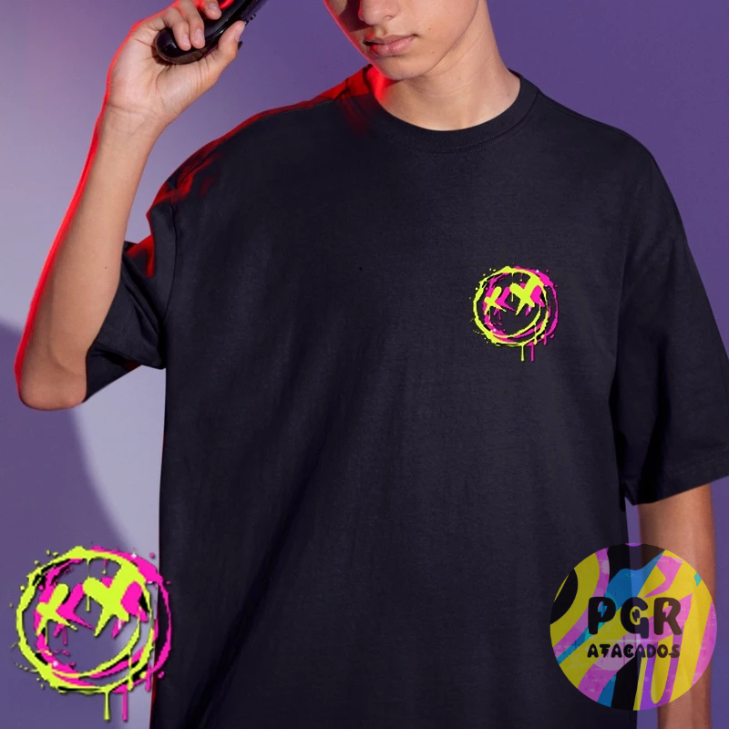 Camiseta Basica Smile Varias Estampas Streetwear Lançamento Envio Rápido Camisa
