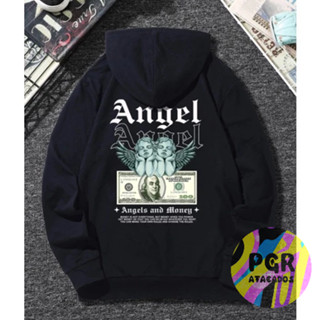 Blusa Moletom Algodão Unissex Canguru Angel Lançamneto Streetwear Money Envio Rapido