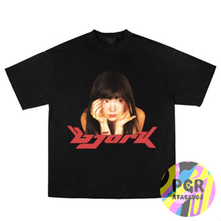 Camiseta Feminina Unissex Bjork Cantora moda vintage 2023 Temos Plus Size Algodão Envio Rapido