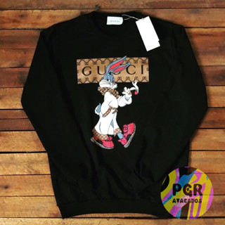 Blusa Moletom Gola Redonda Personagens Adulto Unissex Algodão Envio Rapido